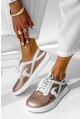 Różowe metaliczne trampki barefoot Saffira