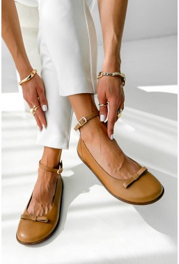Jasno-brązowe baleriny barefoot Tivella
