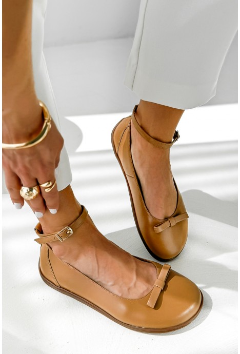 Jasno-brązowe baleriny barefoot Tivella