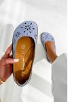 Niebieskie ażurowe baleriny barefoot Zaretta