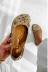 Beżowe ażurowe baleriny barefoot Zaretta