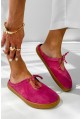 Zamszowe klapki barefoot Vionia fuksja