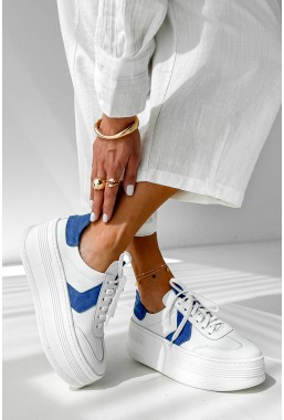 Biało-niebieskie sneakersy Sharyl