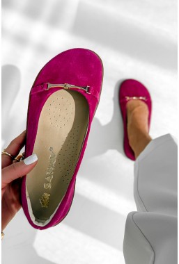 Zamszowe baleriny barefoot Fipre fuksja