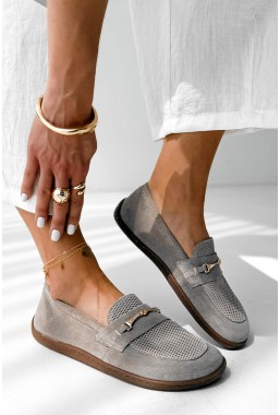 Zamszowe mokasyny barefoot Noliana ziemia