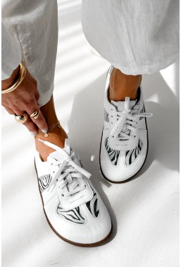 Białe trampki barefoot Oceana zebra
