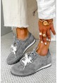 Ciemno szare zamszowe trampki barefoot Lorene