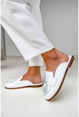 Białe klapki barefoot Clare
