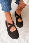 Ciemnobrązowe zamszowe baleriny barefoot Floravia