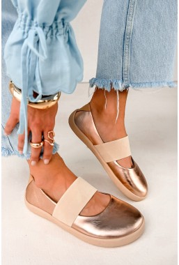 Różowe metaliczne baleriny barefoot Zoe