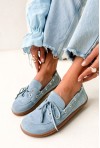 Niebieskie zamszowe mokasyny barefoot Heather