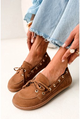 Zamszowe mokasyny barefoot Heather tabaco