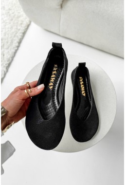 Czarne zamszowe baleriny barefoot Salada