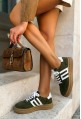 Zamszowe trampki Delmiora khaki