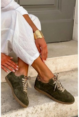 Zamszowe trampki Rarata khaki