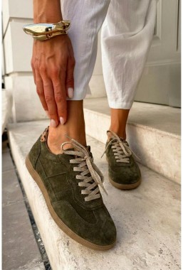 Zamszowe trampki Rarata khaki
