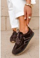 Zamszowe sneakersy Reneva ciemny brąz