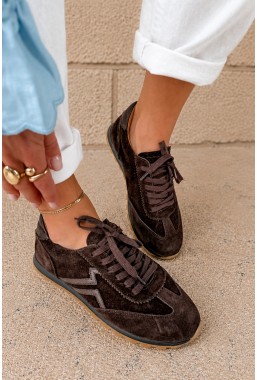 Zamszowe sneakersy Reneva ciemny brąz
