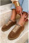 Zamszowe trampki Elaine camel