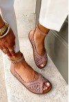 Różowe ażurowe sandały barefoot Jaśmina