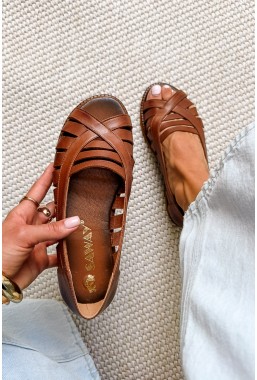 Brązowe baleriny typu barefoot Vivena