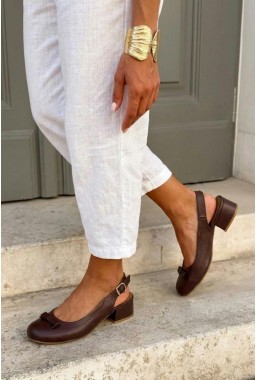 Brązowe czółenka barefoot Alreda