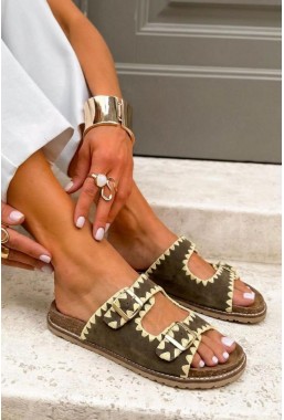 Klapki Vivessa khaki