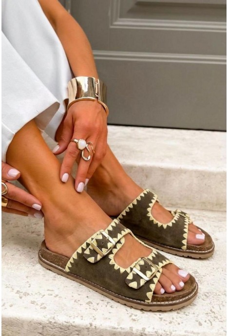 Klapki Vivessa khaki
