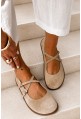 Beżowe zamszowe baleriny barefoot Everis