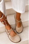Beżowe zamszowe baleriny barefoot Everis