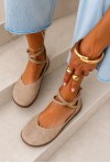 Beżowe zamszowe baleriny barefoot Suzane