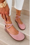 Różowe zamszowe baleriny barefoot Suzane