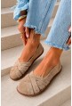 Beżowe zamszowe baleriny barefoot Rozelita