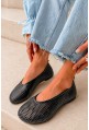 Czarne ażurowe baleriny barefoot Perqa