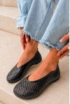 Czarne ażurowe baleriny barefoot Perqa