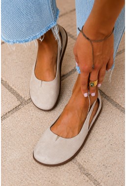 Zamszowe baleriny barefoot Nurea beż