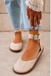 Beżowe zamszowe baleriny barefoot Talya