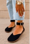 Czarne zamszowe baleriny barefoot Talya