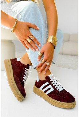 Bordowe sneakersy Lovera