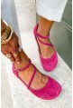 Różowe zamszowe baleriny barefoot Violette