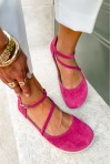 Różowe zamszowe baleriny barefoot Violette