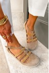 Beżowe zamszowe baleriny barefoot Bruna