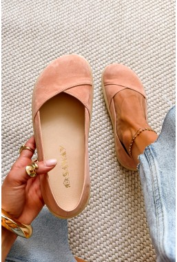 Różowe zamszowe baleriny barefoot Cindea