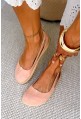 Różowe zamszowe baleriny barefoot Asmaa