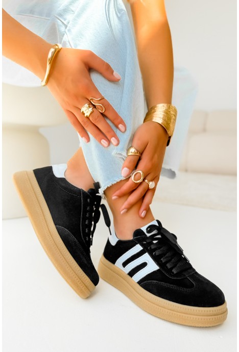 Czarne zamszowe sneakersy Lovera