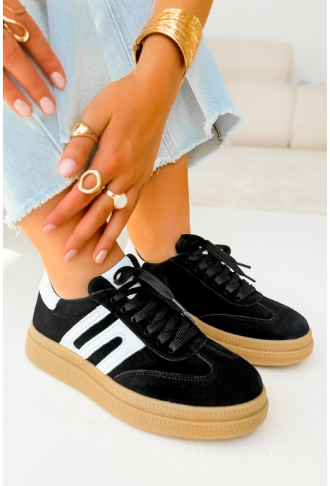 Czarne zamszowe sneakersy Lovera