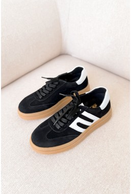Czarne zamszowe sneakersy Lovera