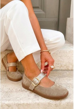 Jasnobeżowe baleriny barefoot Mavessa