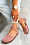 Morelowe zamszowe baleriny barefoot Suzane