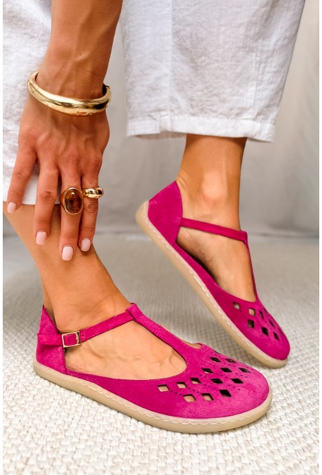 Różowe zamszowe baleriny barefoot Miralis
